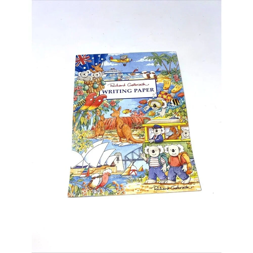 Vintage Simson Richard Galbraith Australia Print Writing Paper Pad 24 Sheets